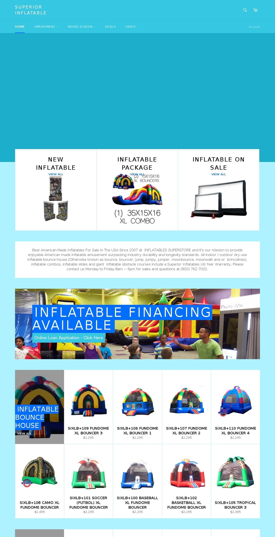 inflatablerental.net shopify website screenshot