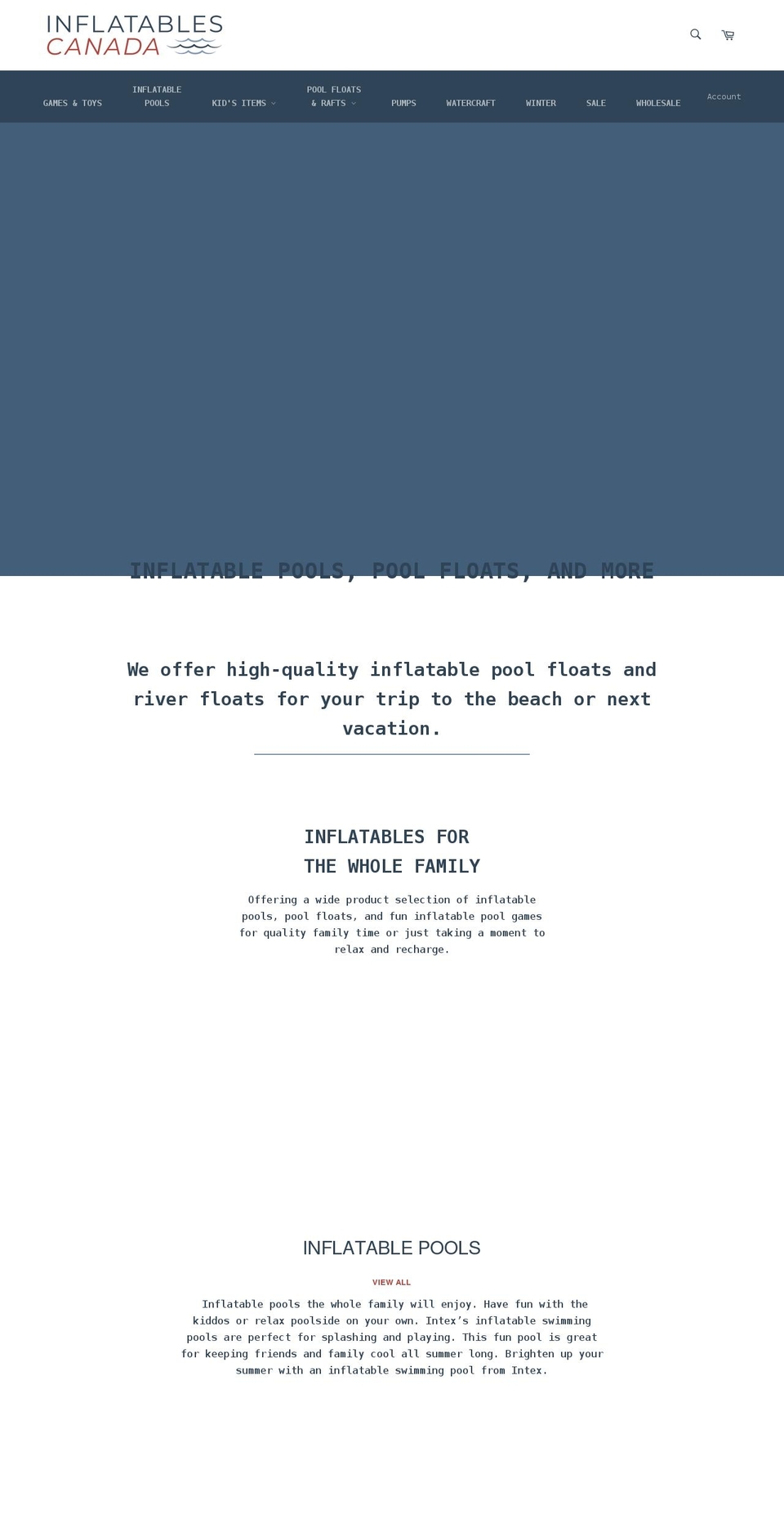 inflatablescanada.ca shopify website screenshot