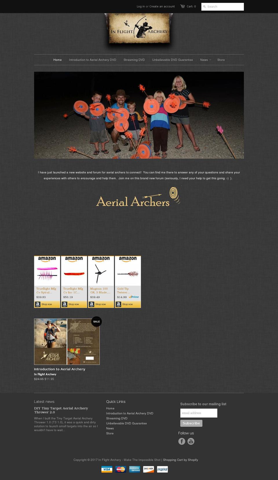 inflightarchery.com shopify website screenshot