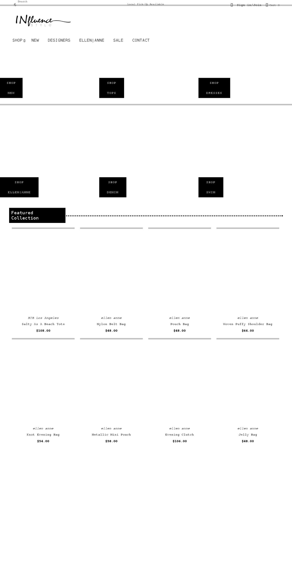 influencestyle.com shopify website screenshot