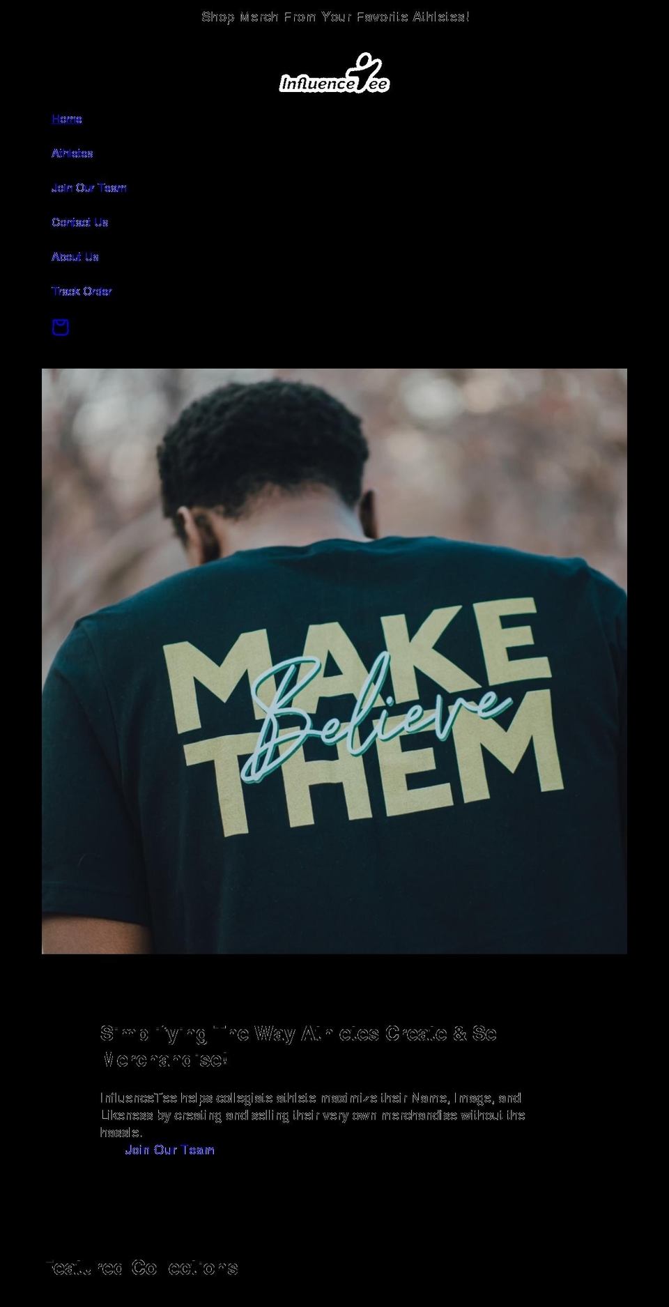 influencetee.com shopify website screenshot