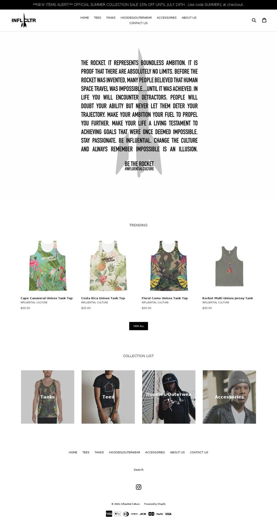 influentialculture.com — Shopify storefront screenshot