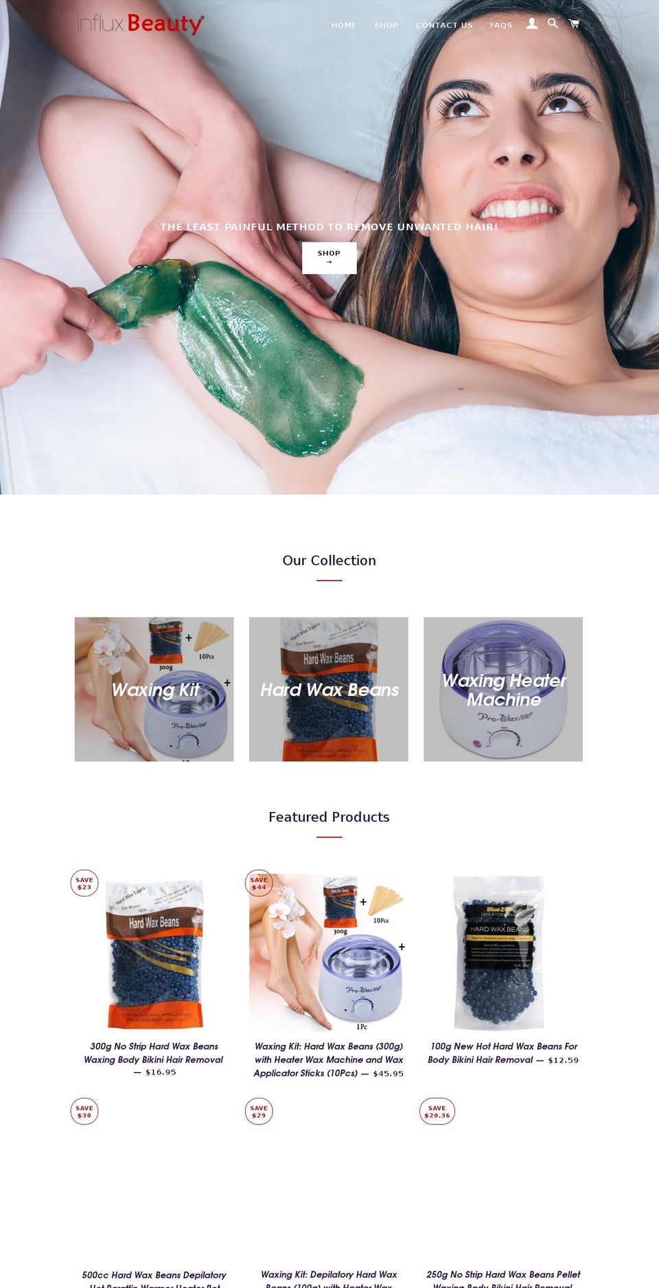 influxbeauty.com — Shopify storefront screenshot