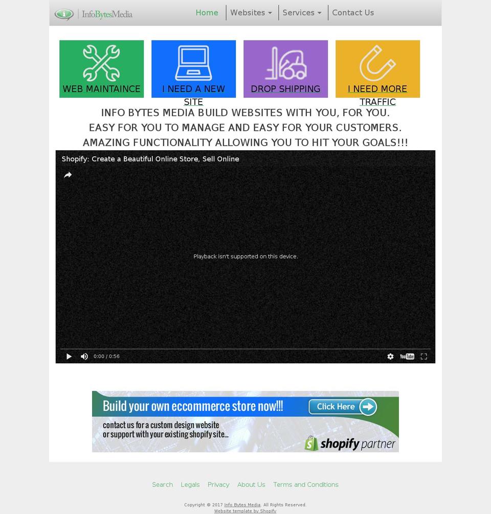 infobytesmedia.com shopify website screenshot