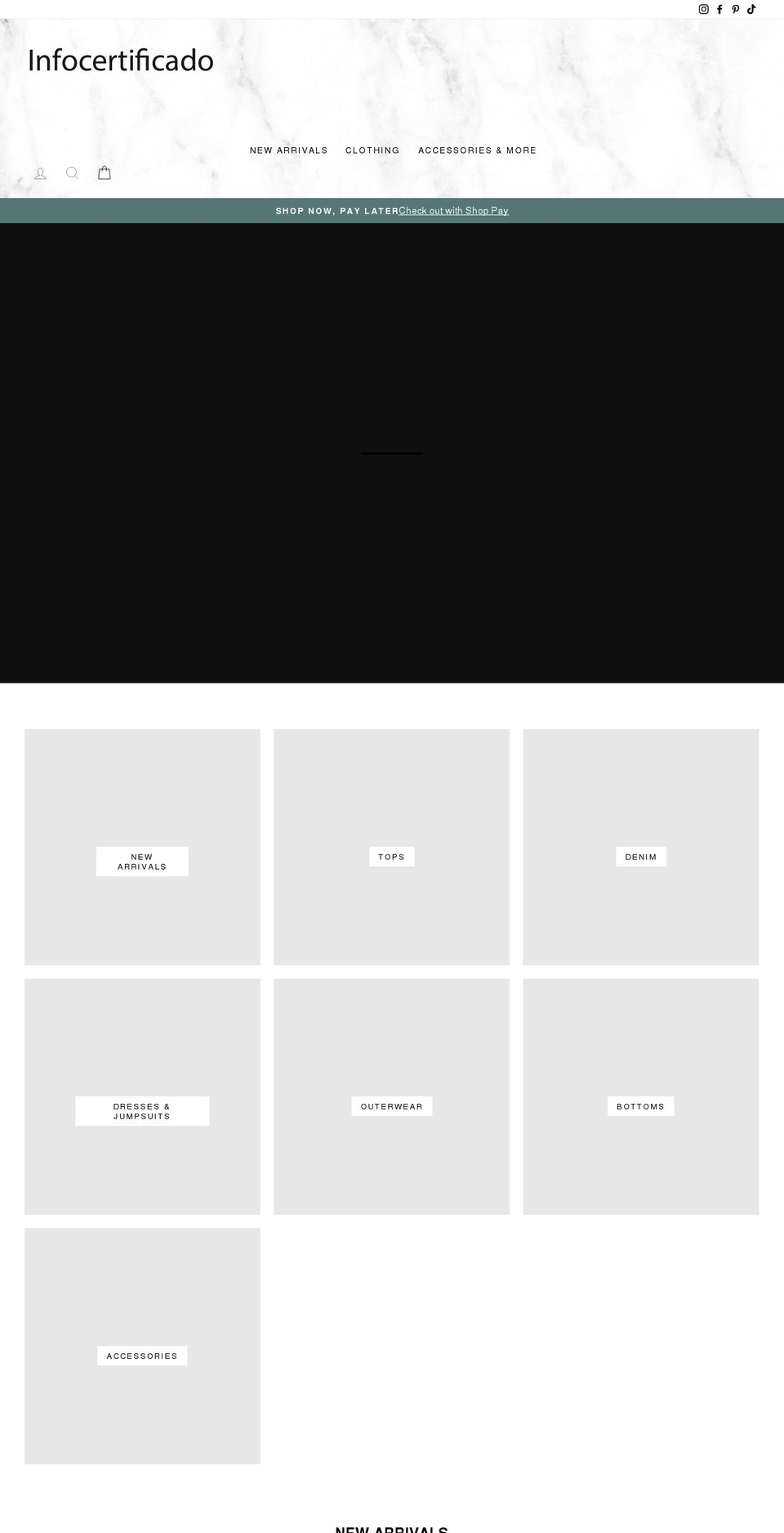 infocertificado.com shopify website screenshot