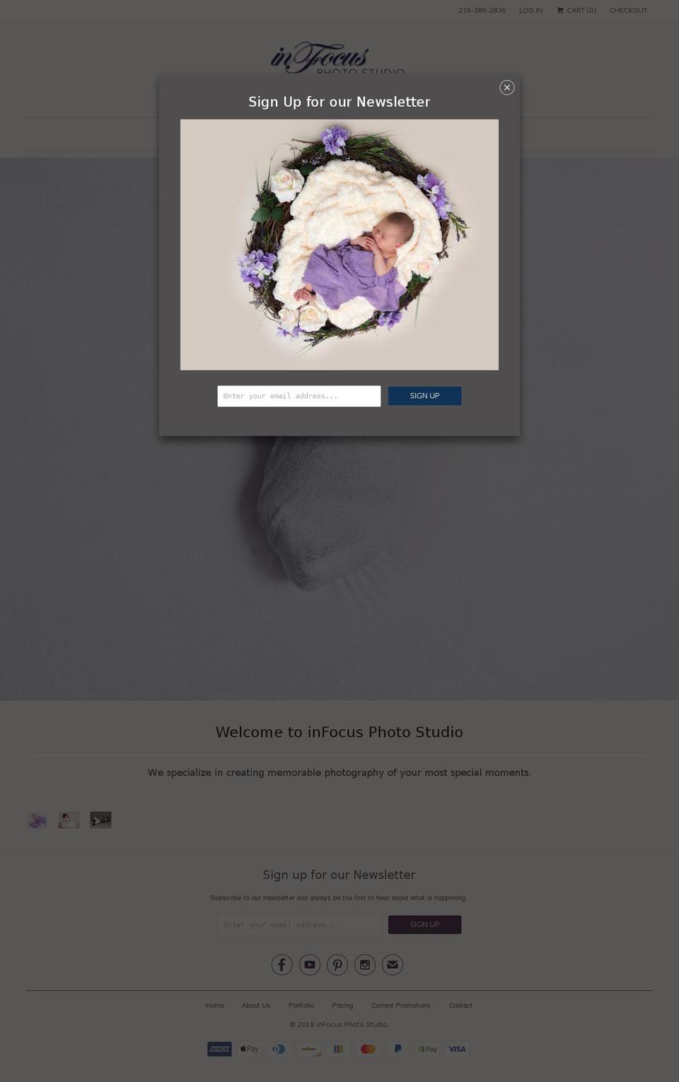 infocusphotostudio.com — Shopify storefront screenshot