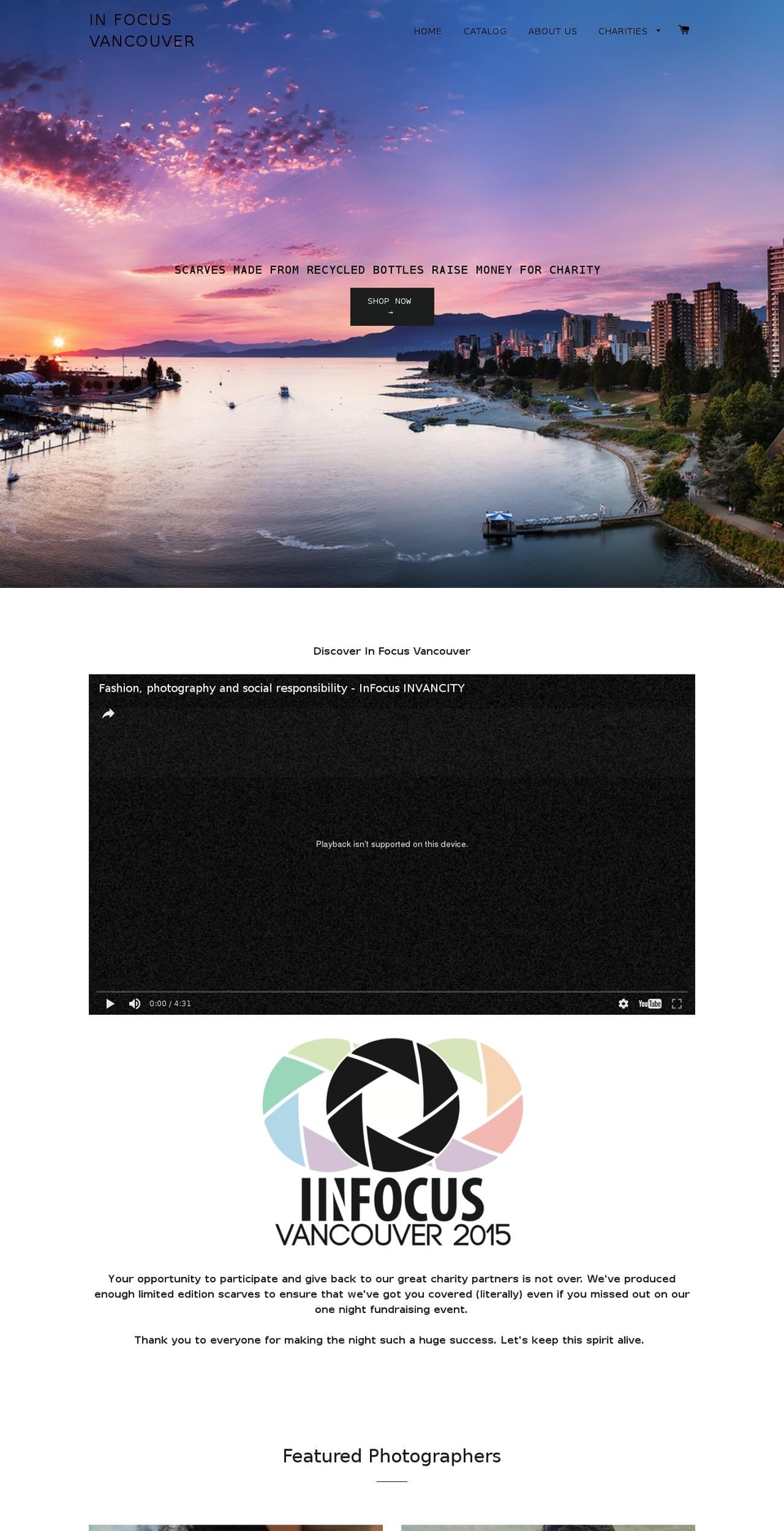 infocusvancouver.com shopify website screenshot