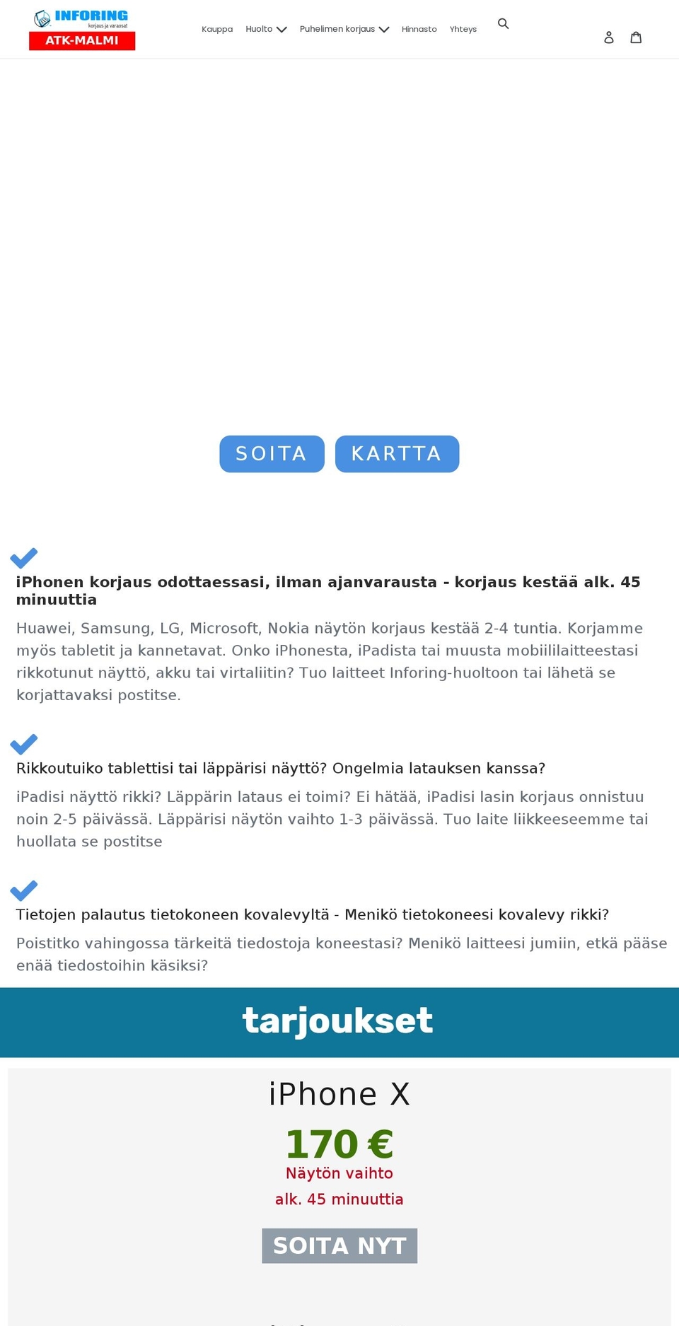 inforing.fi shopify website screenshot