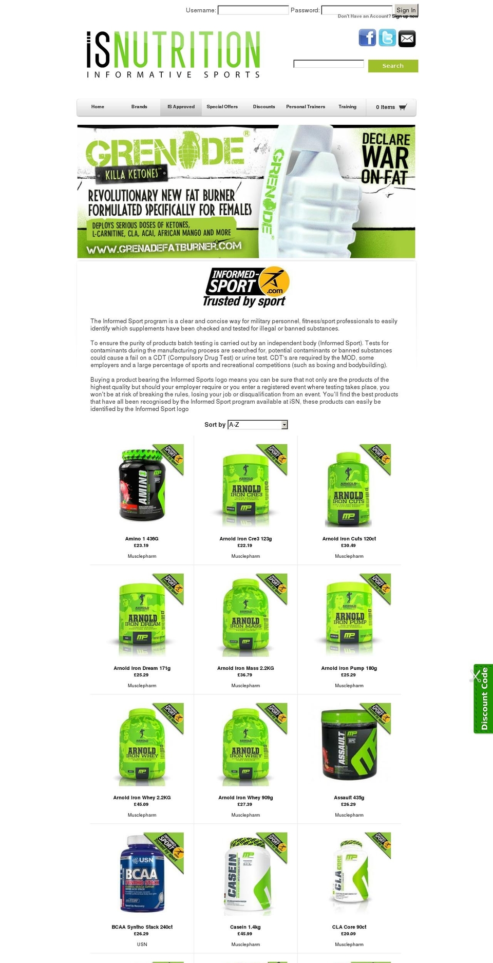 informed-supplements.com shopify website screenshot