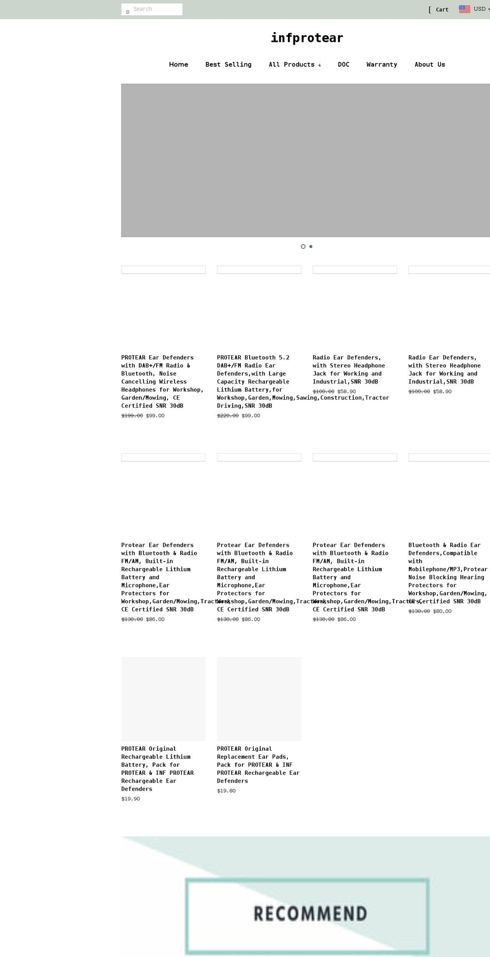 infprotear.com shopify website screenshot