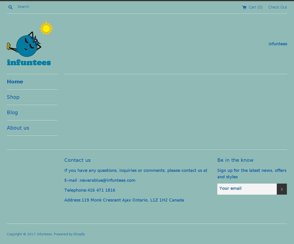 infuntees.com shopify website screenshot