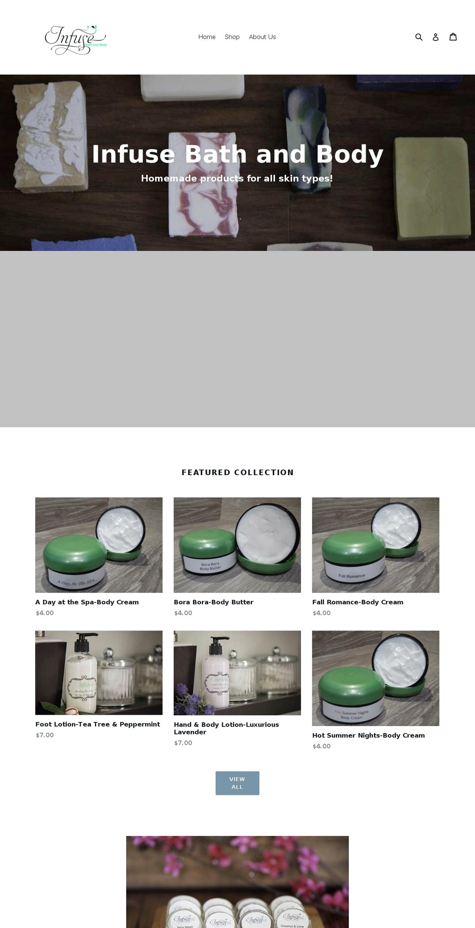 infusebathandbody.com shopify website screenshot