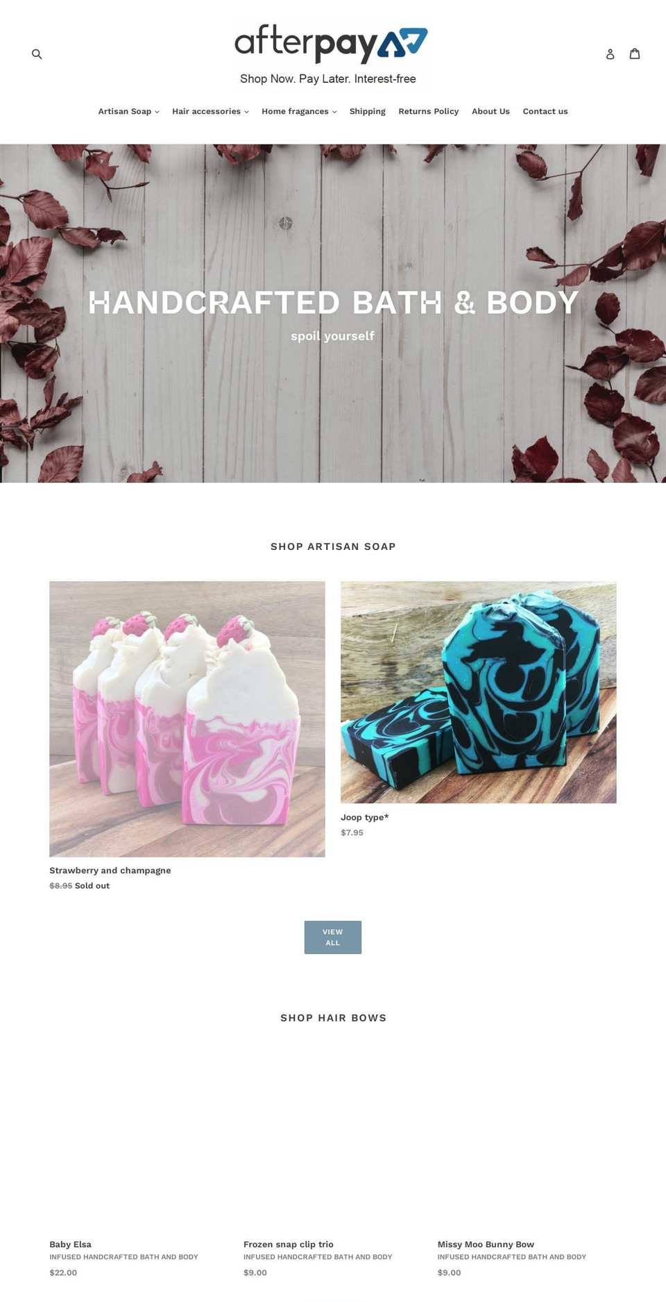 infusedbathbody.com — Shopify storefront screenshot