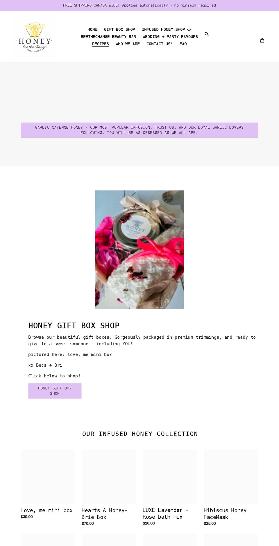 infusedhoneybtc.com shopify website screenshot
