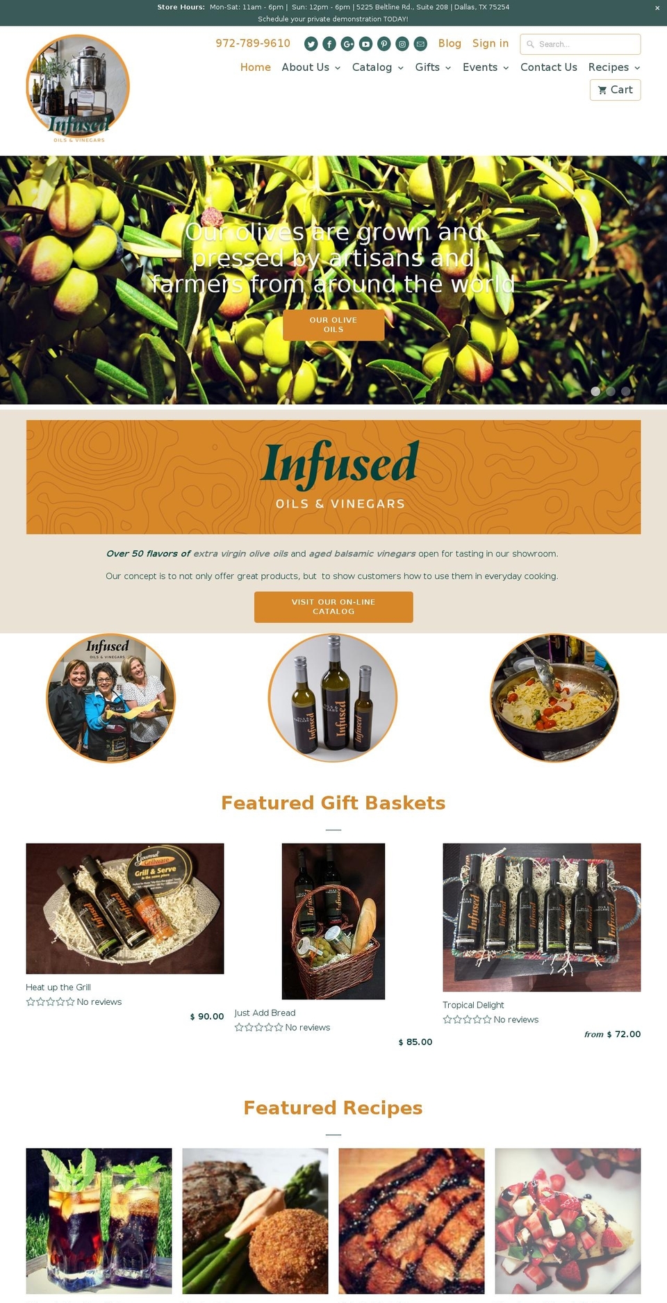 INFUSED Oils \u0026 Vinegars Shopify theme site example infusedoilandvinegars.com