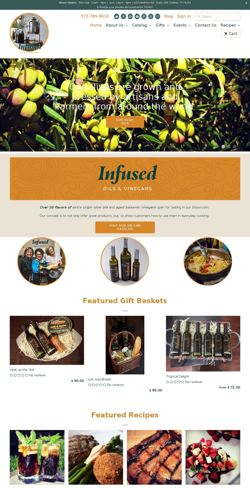 INFUSED Oils \u0026 Vinegars Shopify theme site example infusedoilsandvinegar.com