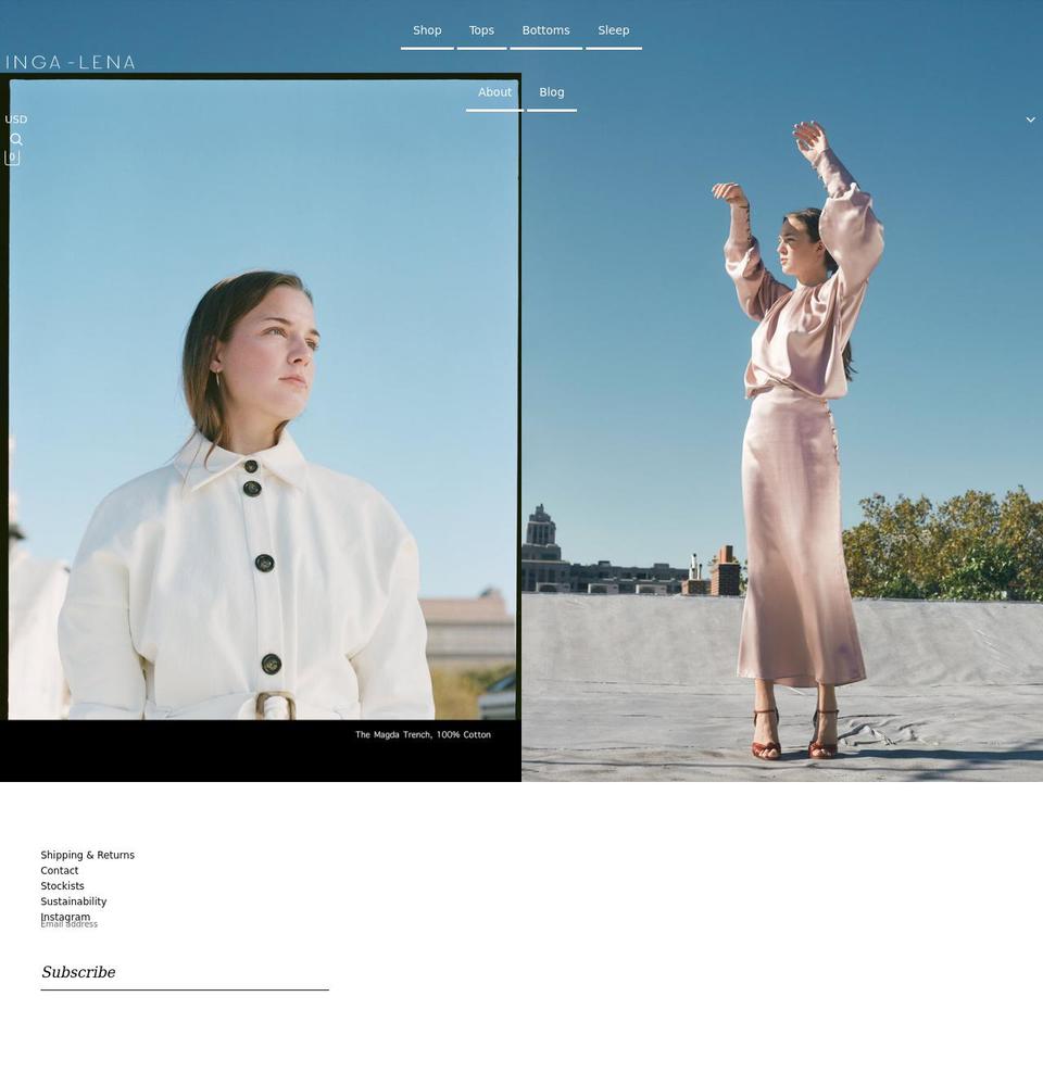 inga-lena.com shopify website screenshot