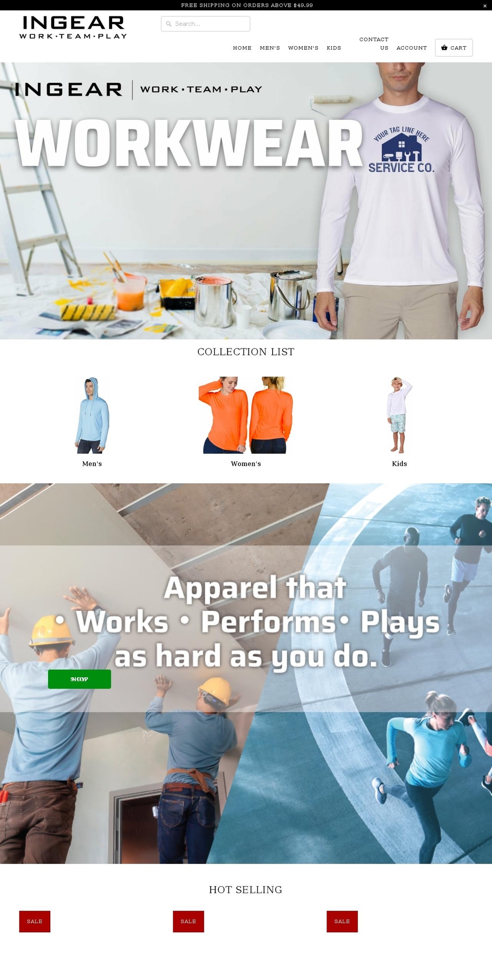 ingear-custom.myshopify.com shopify website screenshot
