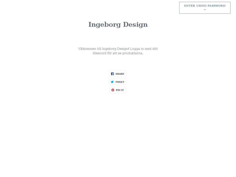 ingeborgdesign.com shopify website screenshot