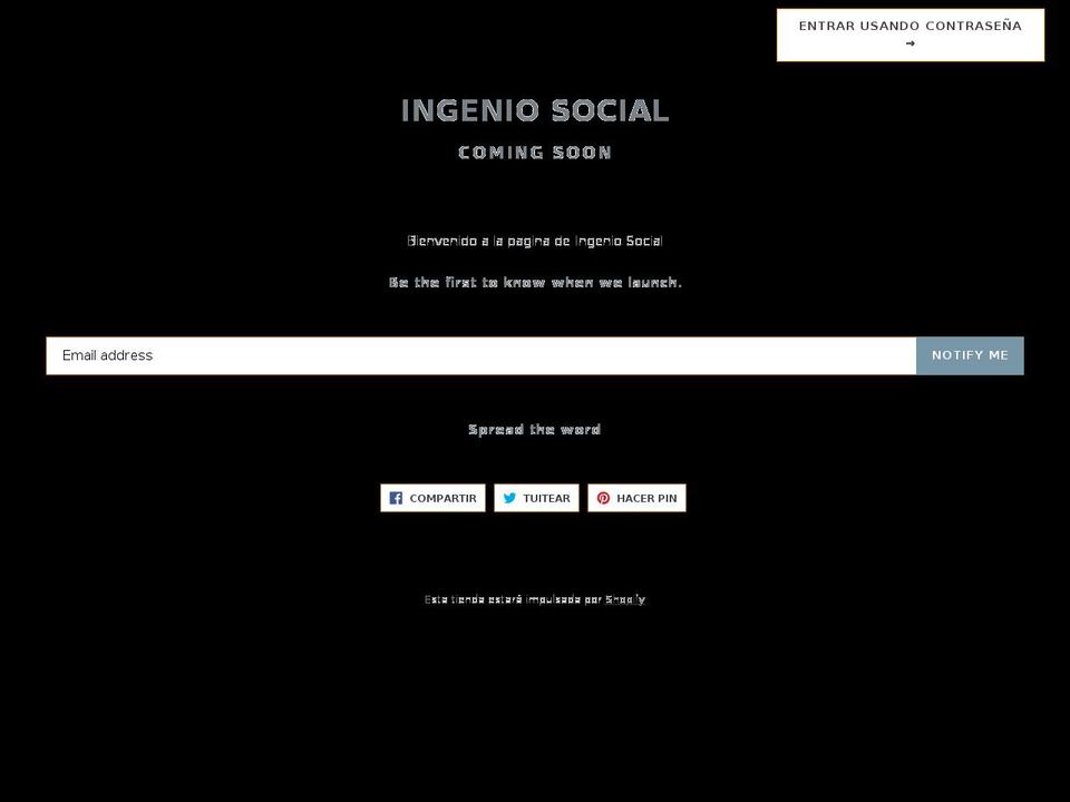 ingenio.social shopify website screenshot