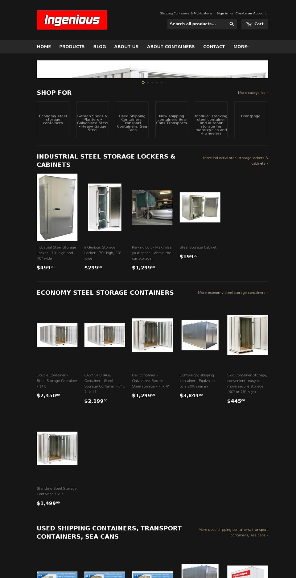 ingenioustorage.com — Shopify storefront screenshot