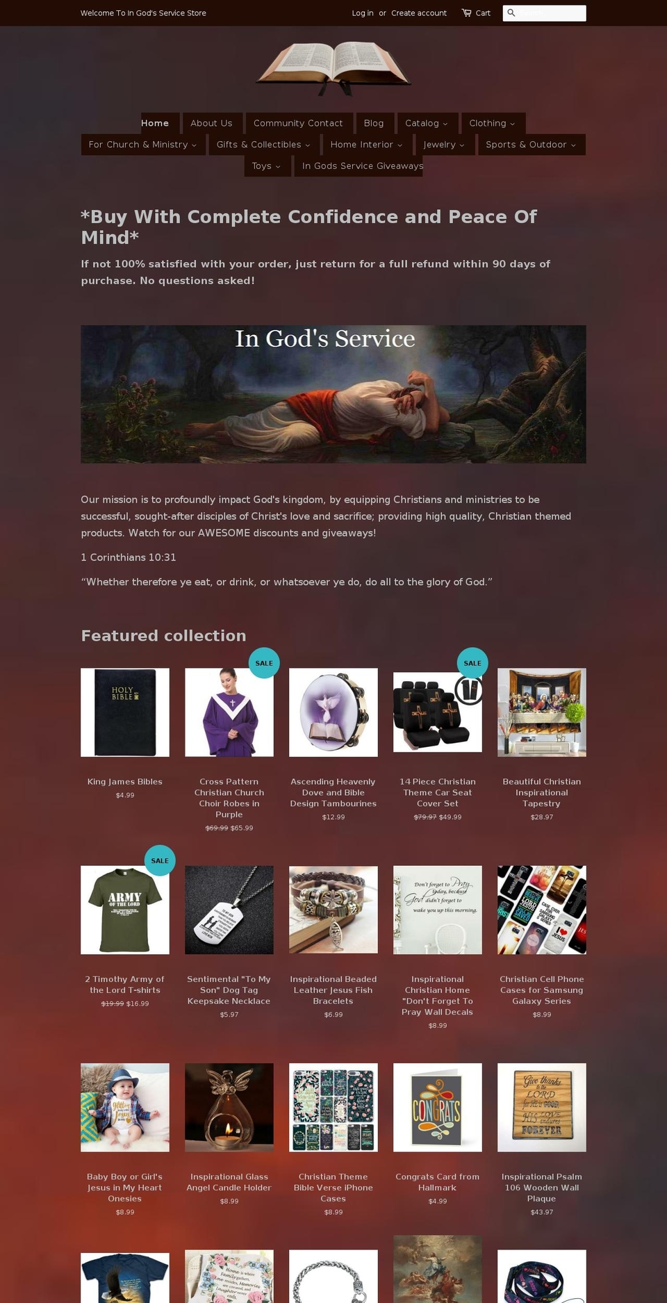 ingodsservice.store shopify website screenshot