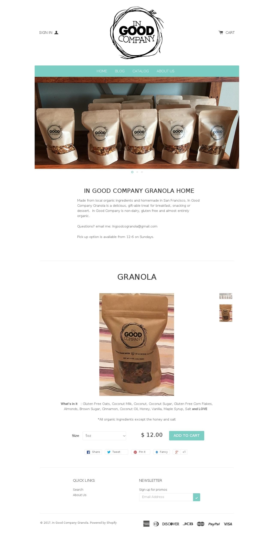 ingoodcogranola.com shopify website screenshot