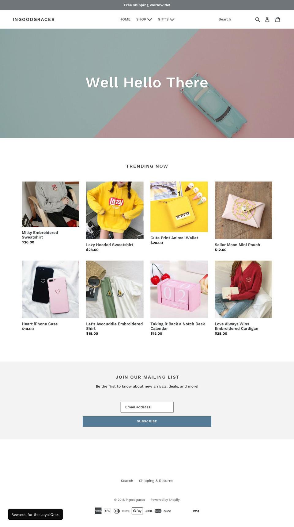 ingoodgraces.com — Shopify storefront screenshot