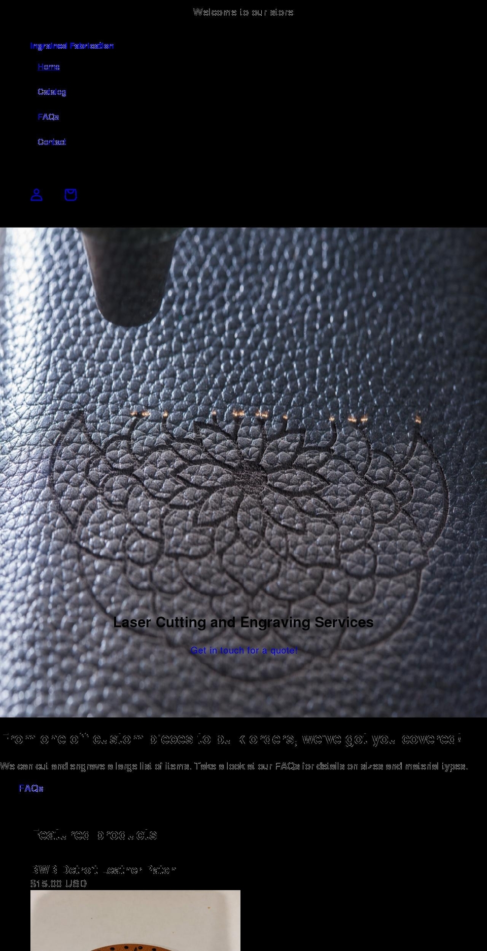 ingrainedfabrication.com shopify website screenshot