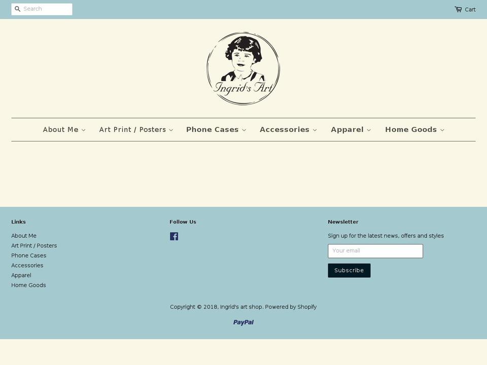 ingridartdesigns.com — Shopify storefront screenshot