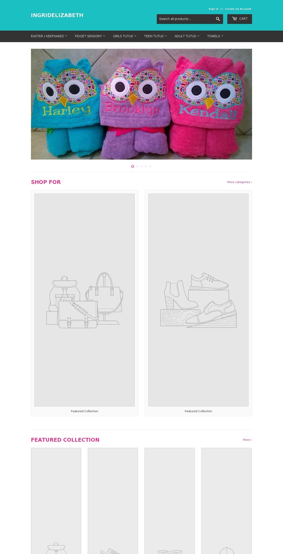 ingridelizabeth.com — Shopify storefront screenshot