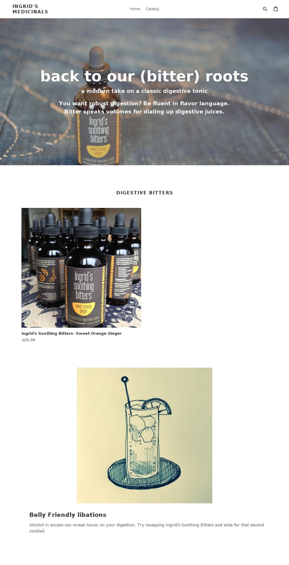 ingridsmedicinals.com — Shopify storefront screenshot