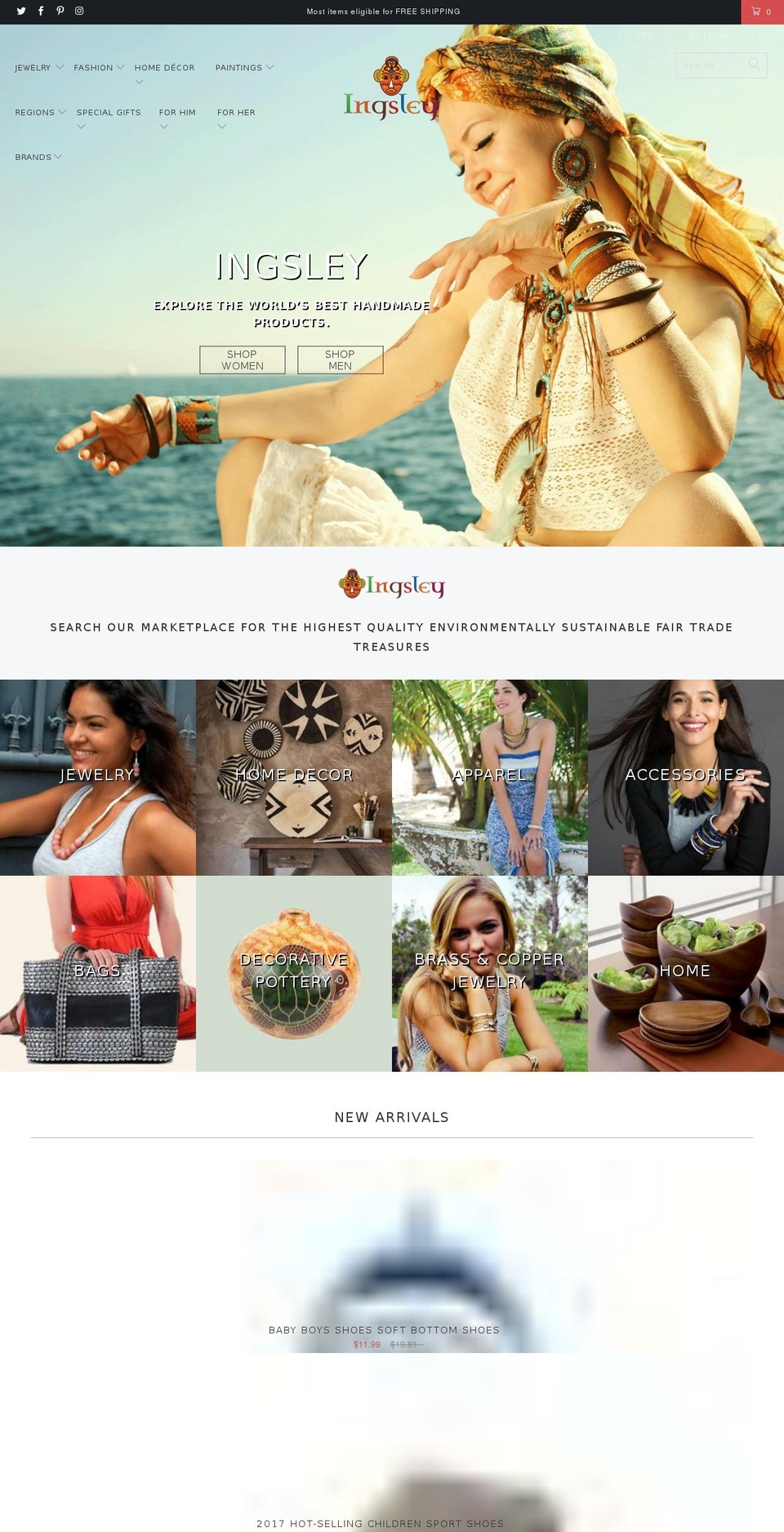 ingsley.com — Shopify storefront screenshot