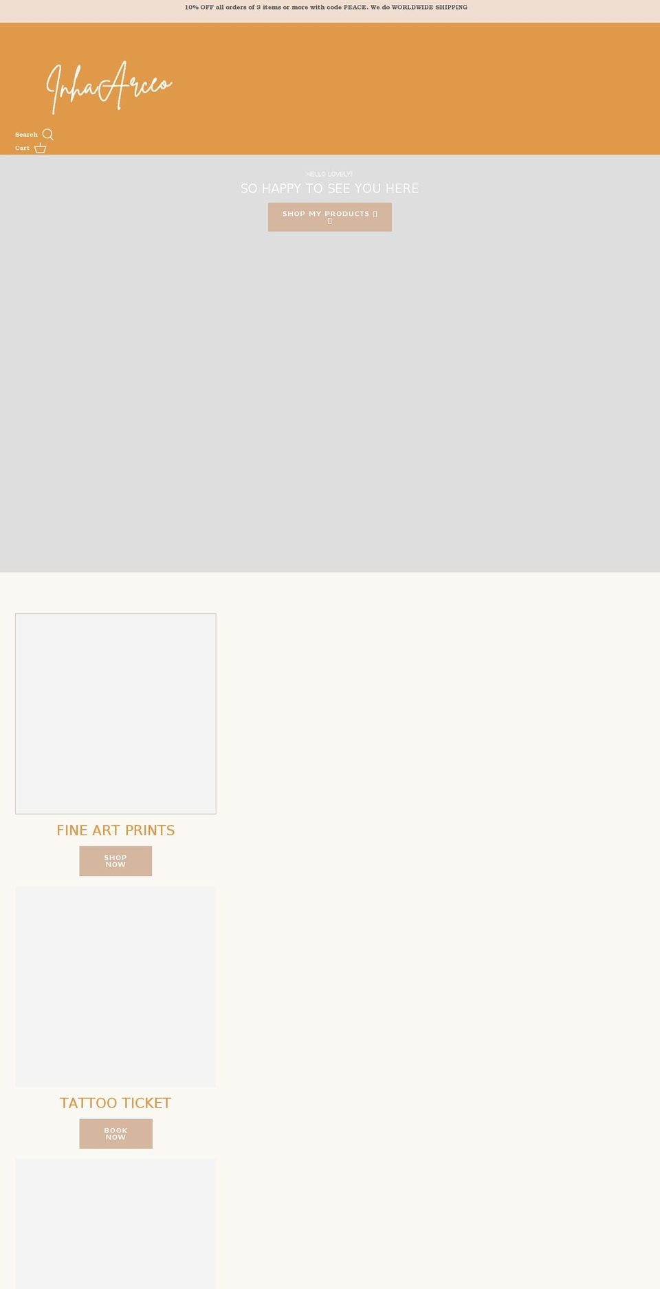 inhaarceo.com shopify website screenshot