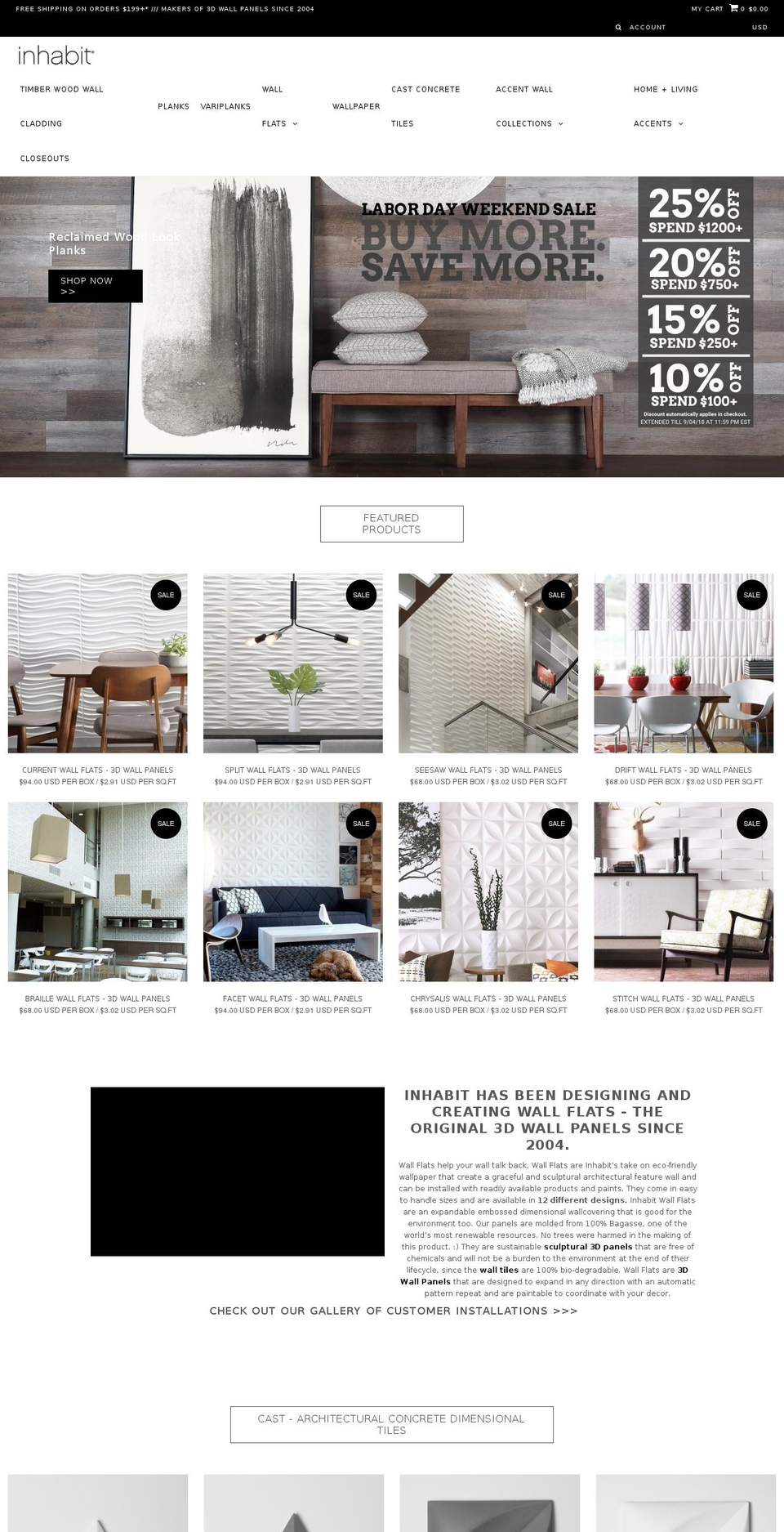 inhabitathome.com — Shopify storefront screenshot