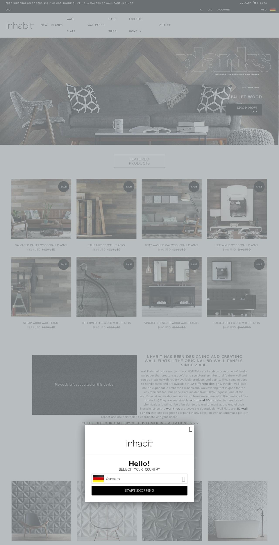 inhabitgreen.com shopify website screenshot