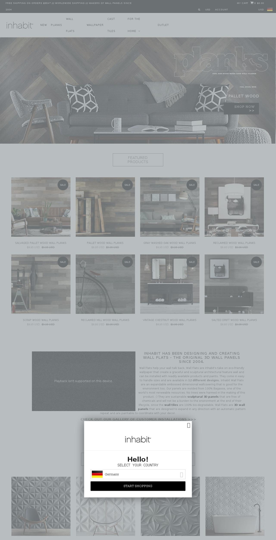 inhabitliving.net shopify website screenshot