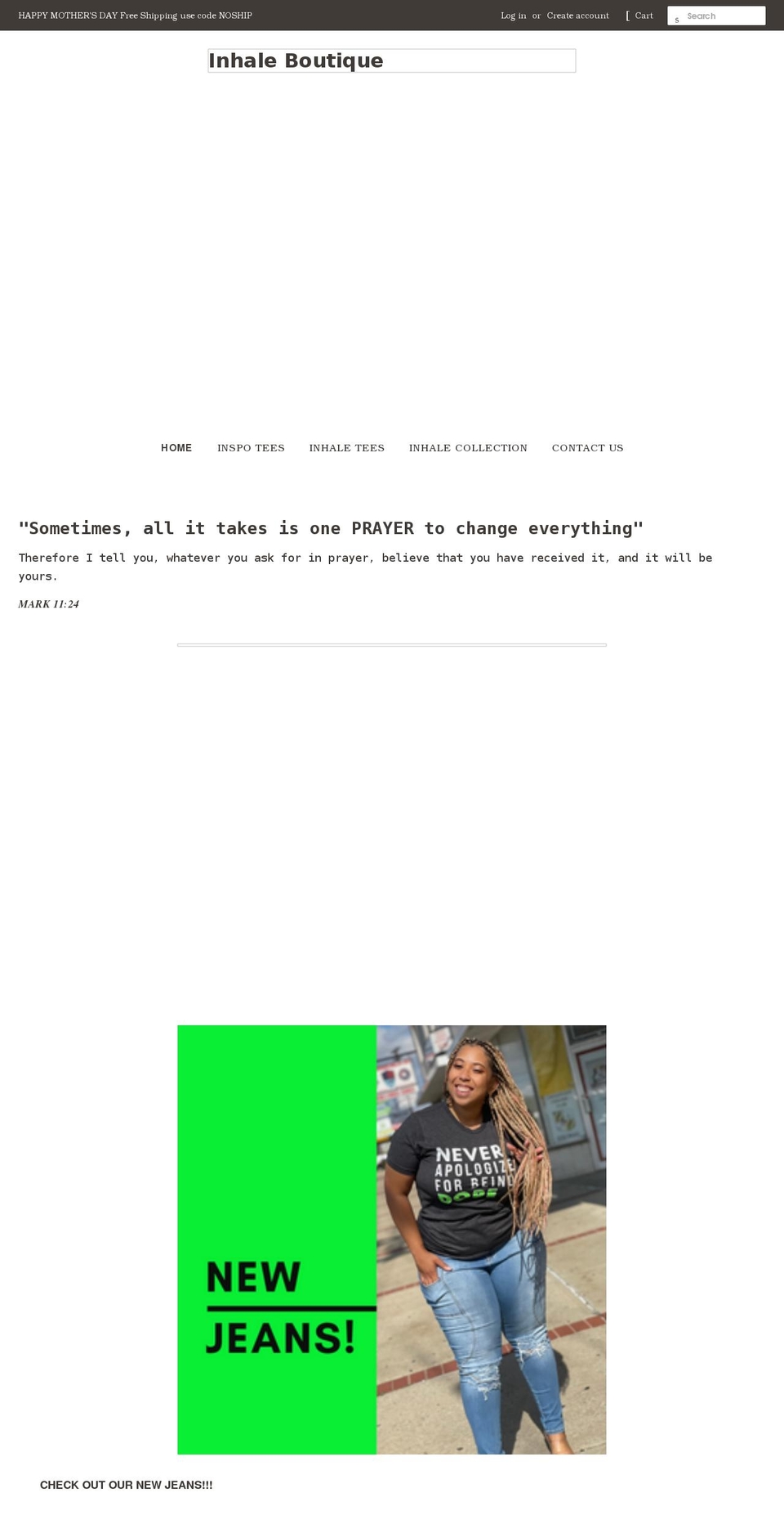inhaleboutique.com shopify website screenshot