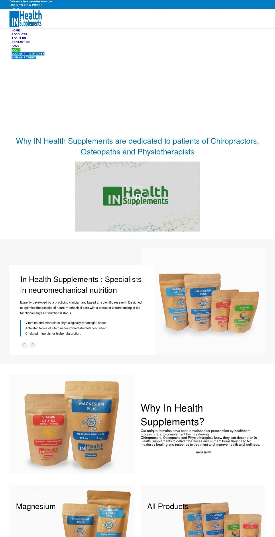 inhealthsupplements.co.uk shopify website screenshot
