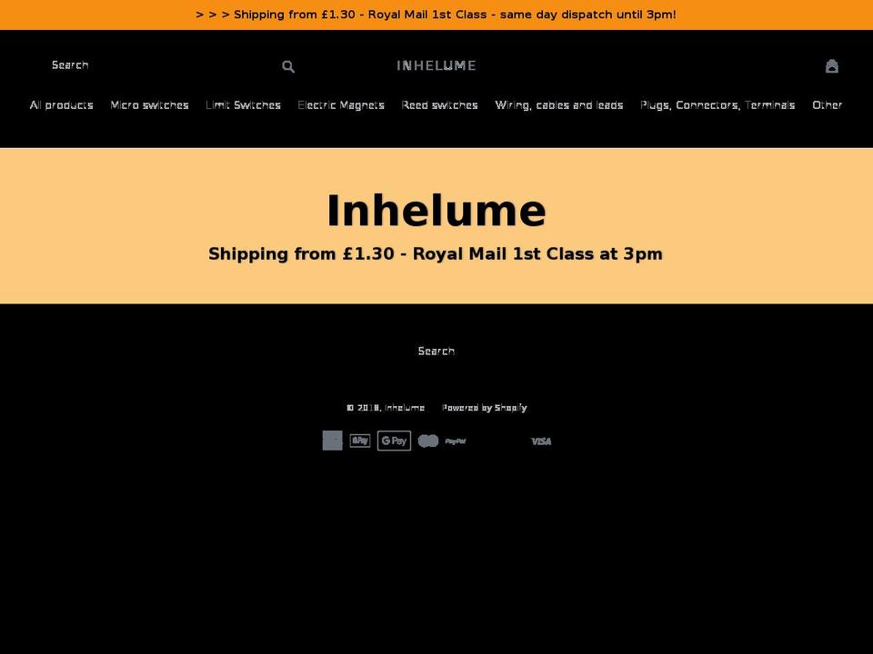 inhelume.com — Shopify storefront screenshot