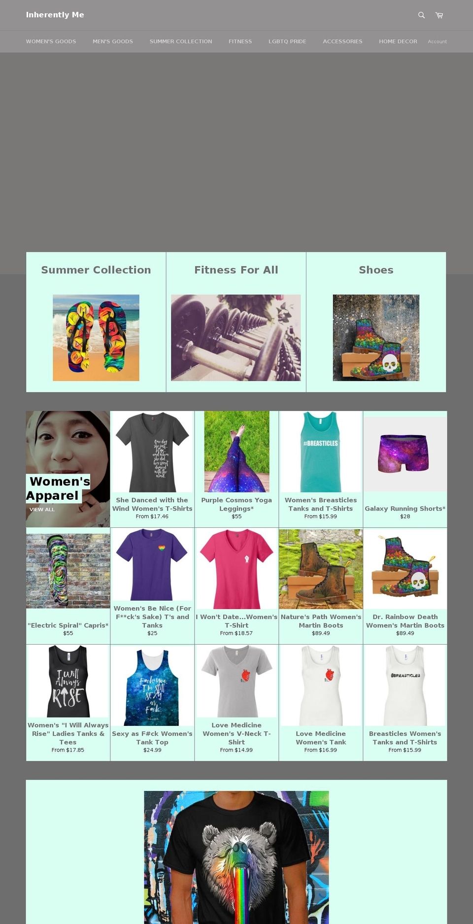 inherentlymeclothing.com shopify website screenshot
