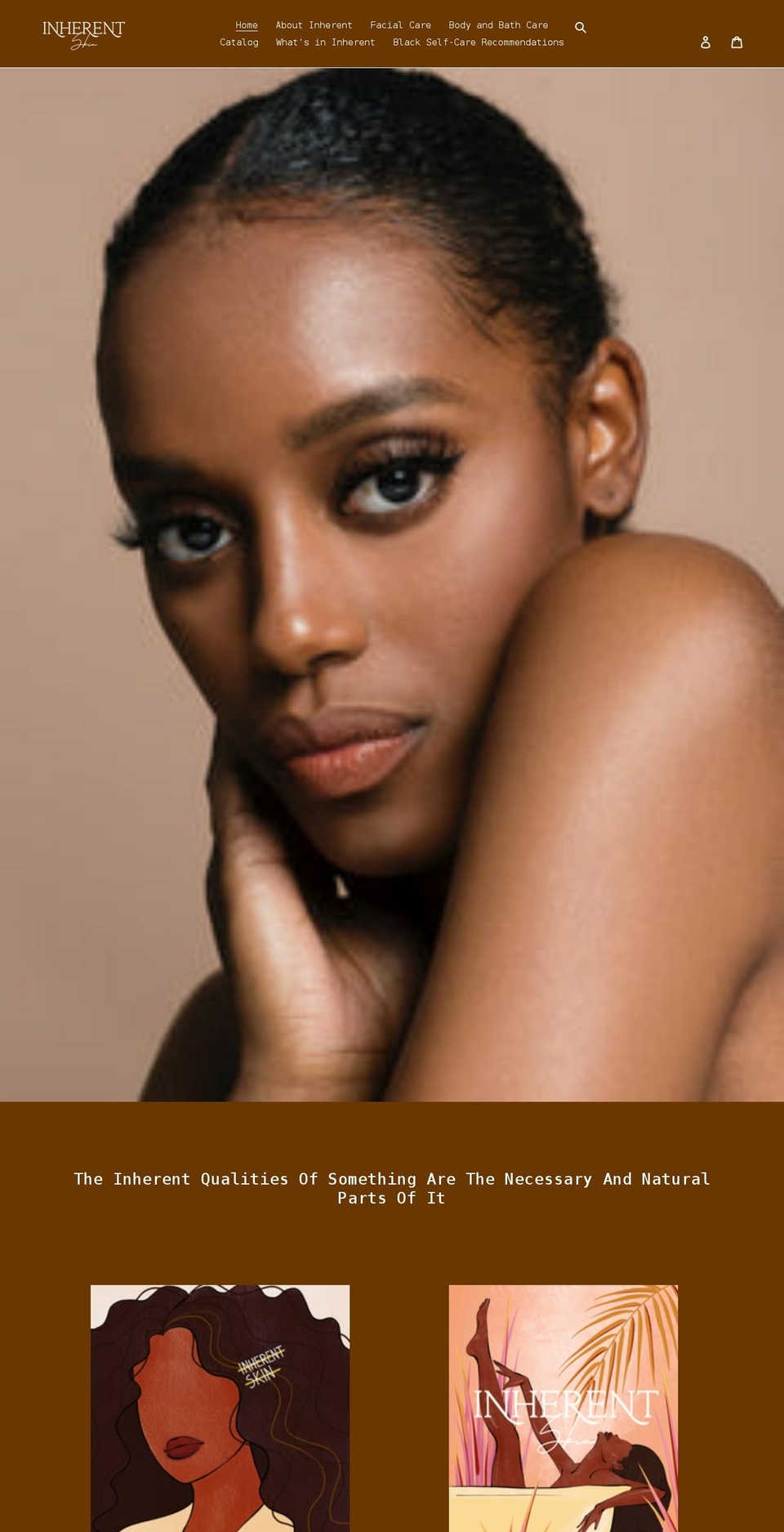 inherentskin.com shopify website screenshot