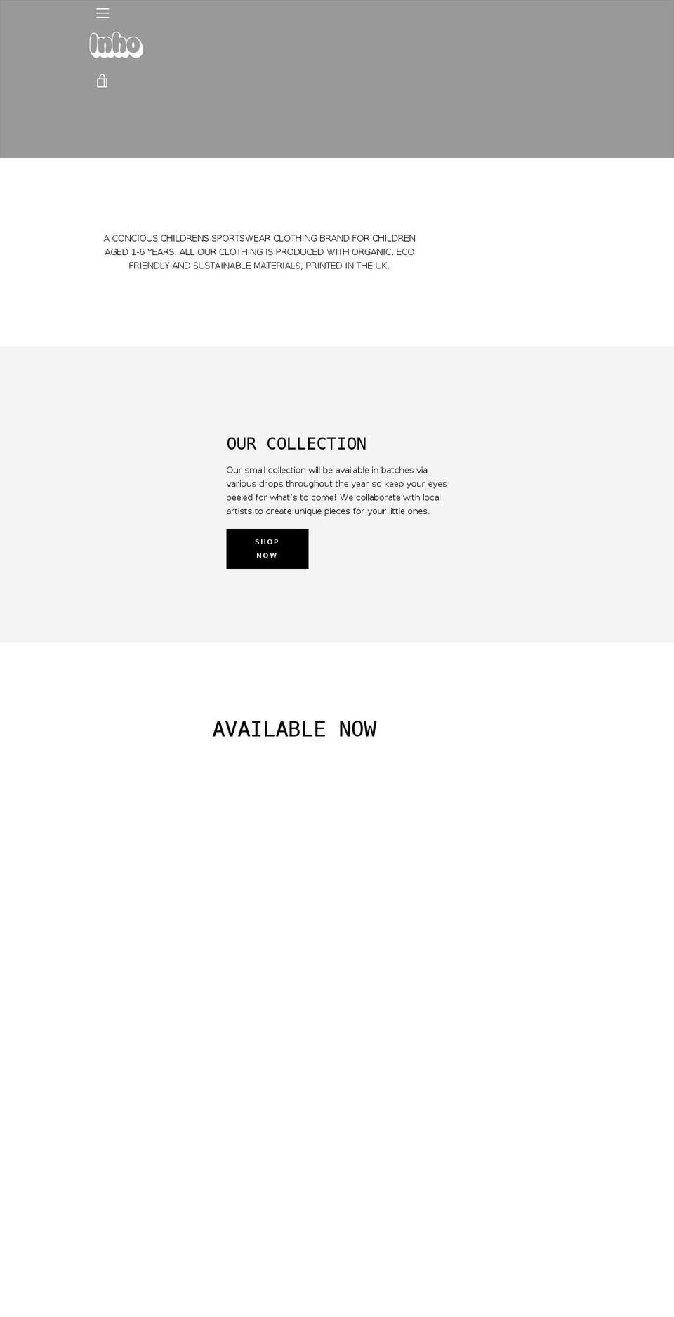 inhokids.co.uk shopify website screenshot