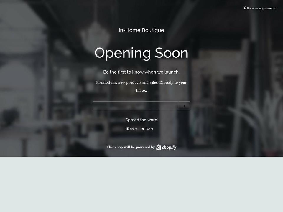 inhomeboutique.com shopify website screenshot