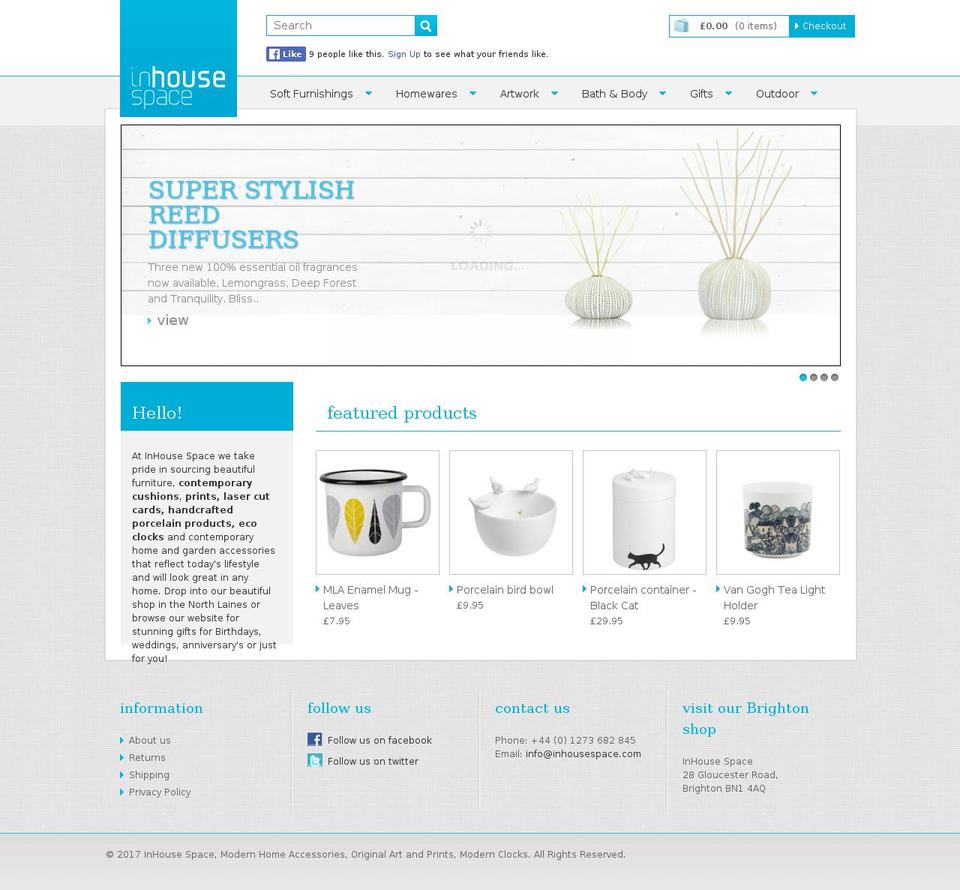 inhousespace.com shopify website screenshot