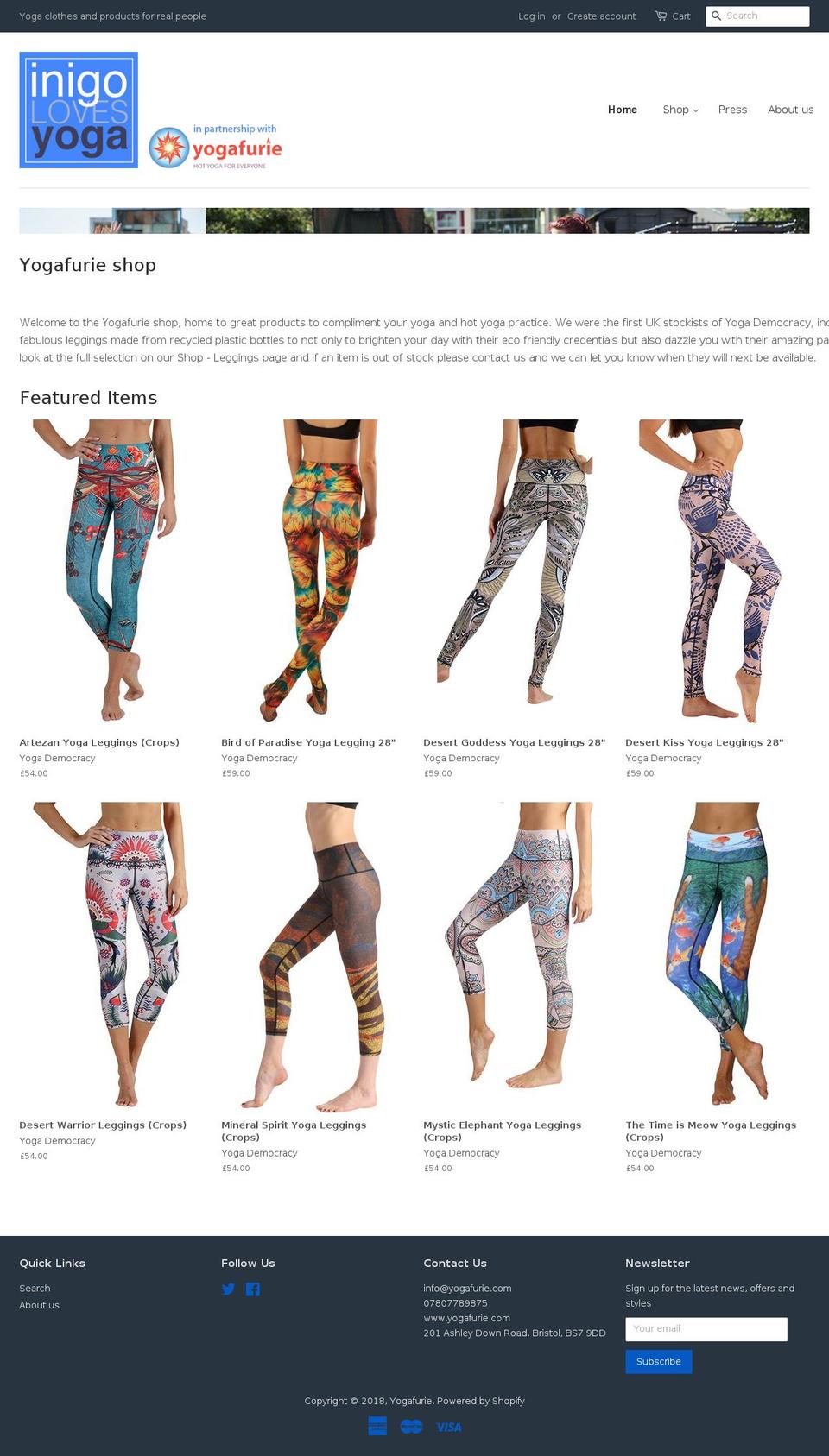 inigolovesyoga.com — Shopify storefront screenshot