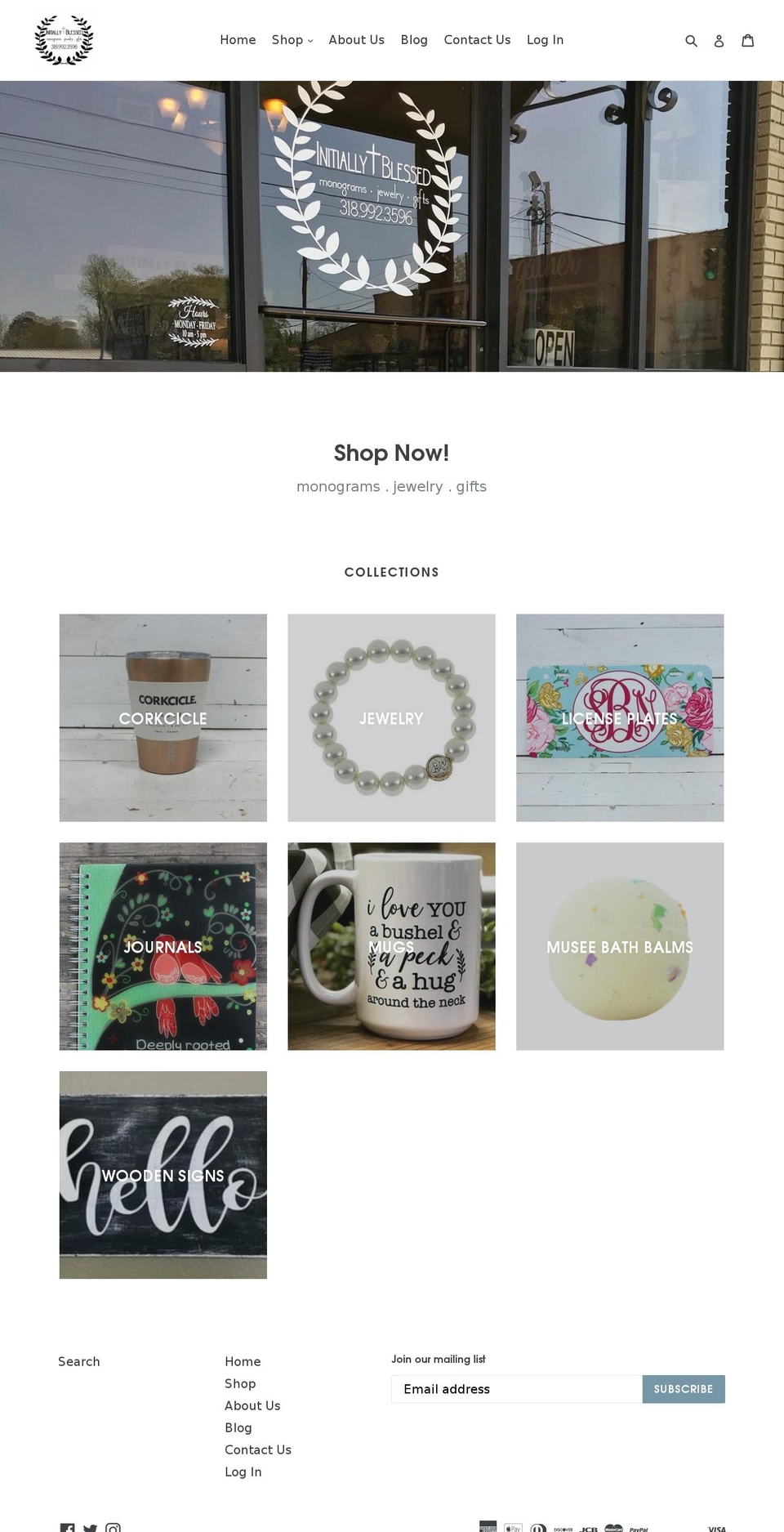 initiallyblessed.com shopify website screenshot