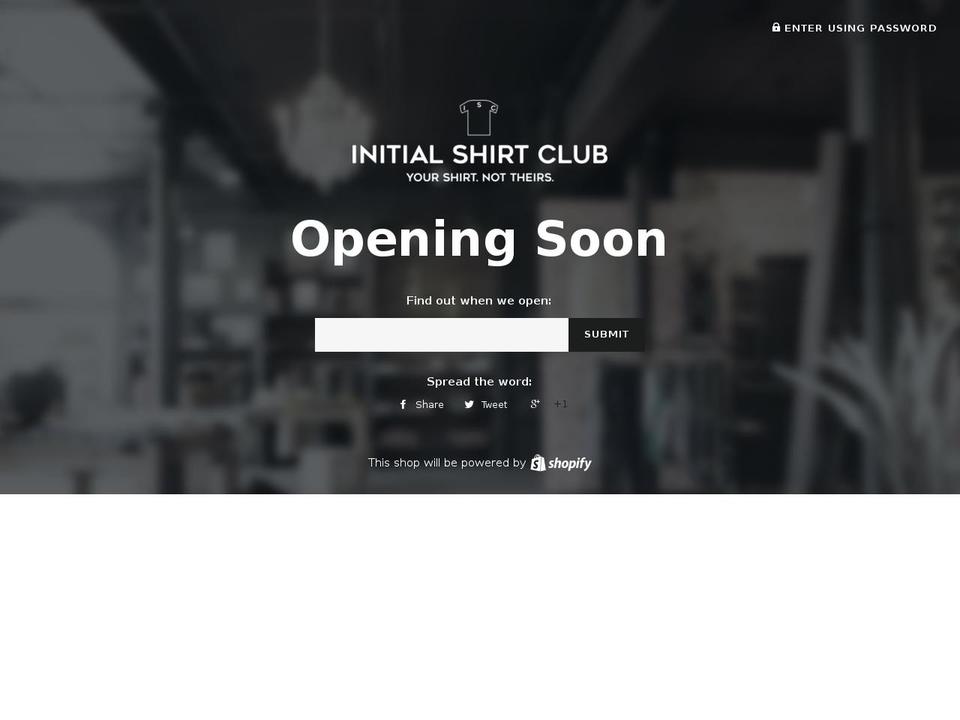 initialshirtclub.com shopify website screenshot