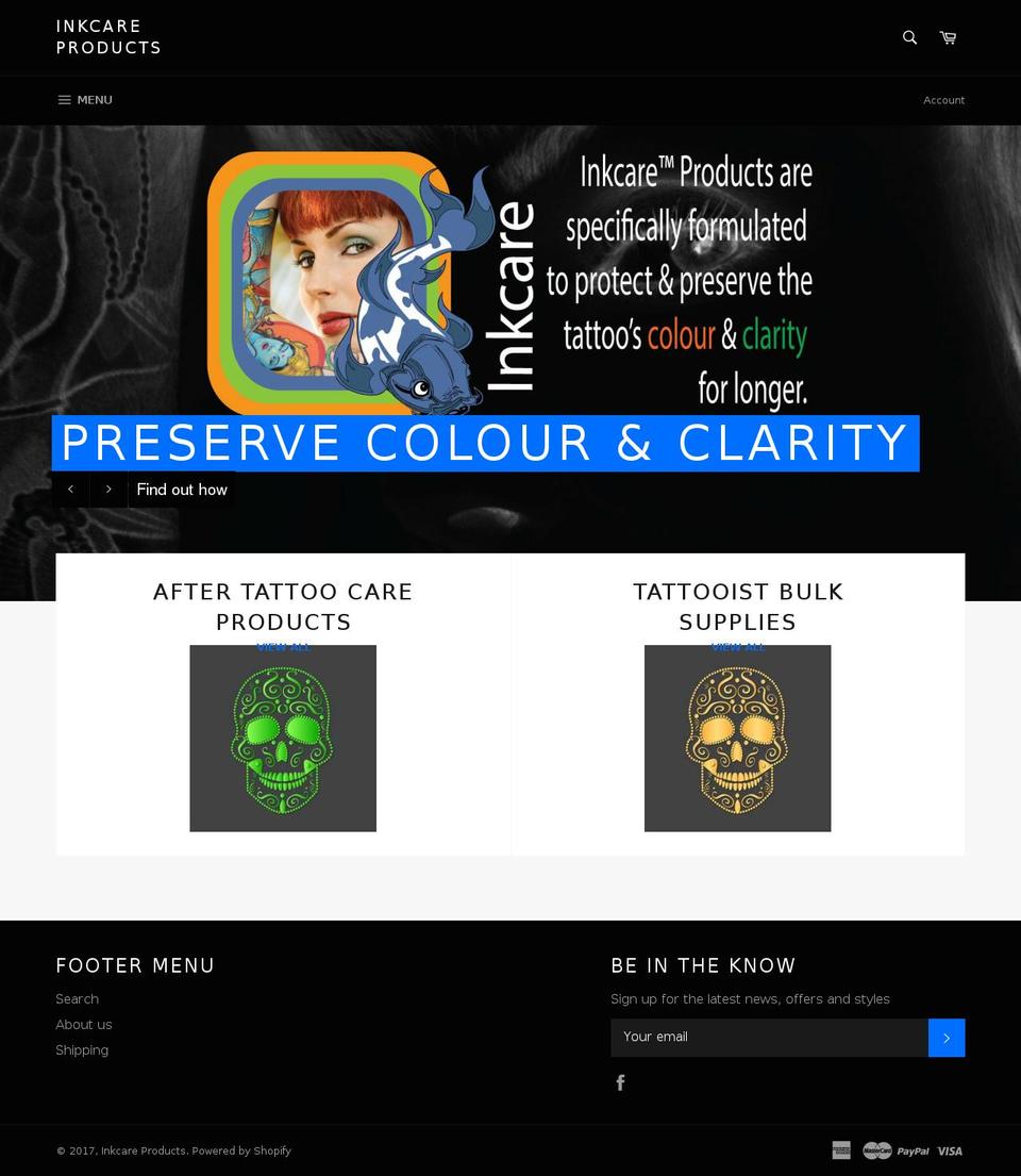 ink-care.com.au shopify website screenshot