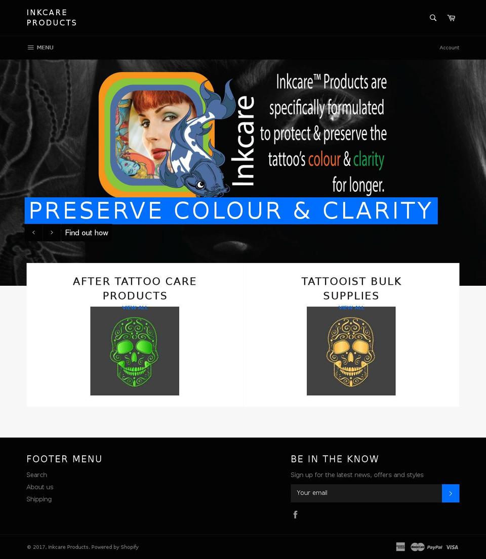ink-care.com shopify website screenshot